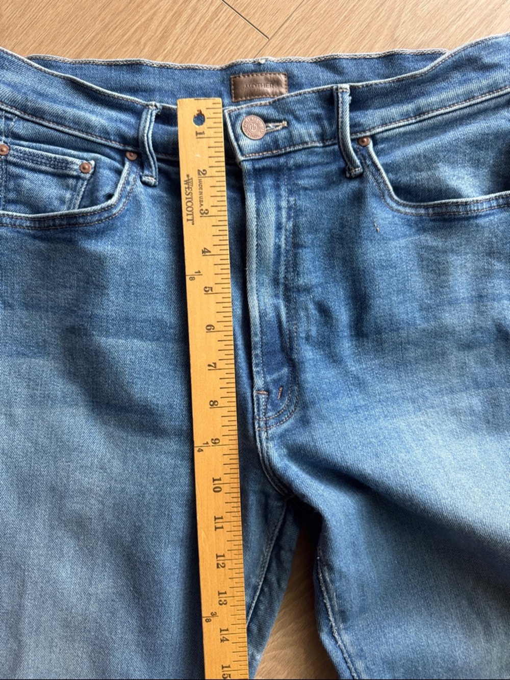 MOTHER The Insider Crop Step Fray Work Hard Play Hard Size 30 - Picture 13 of 14